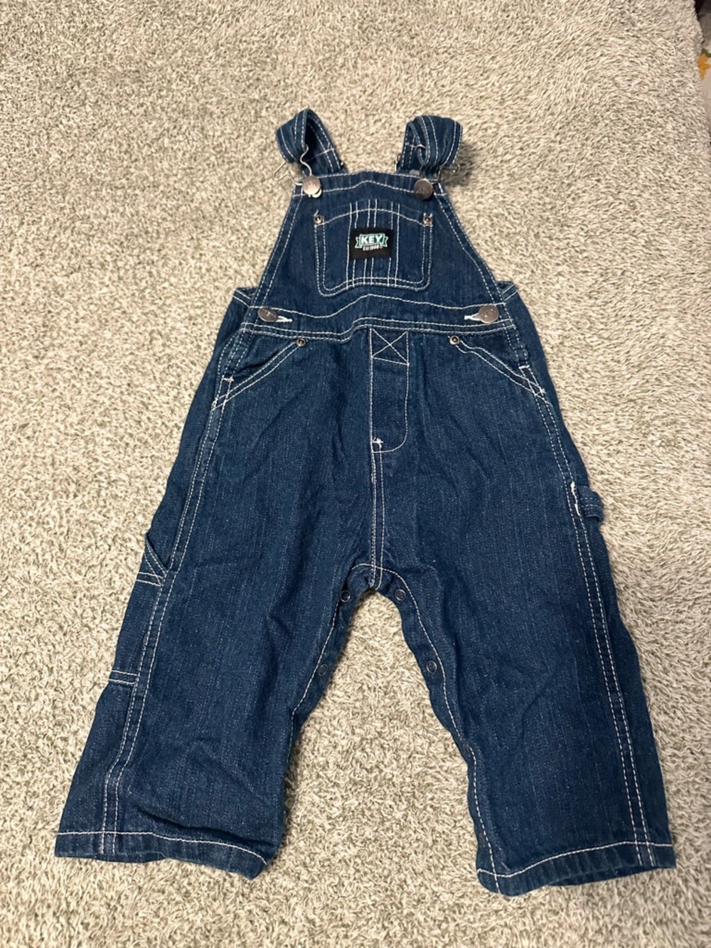 KEY Denim Blue Kids Overalls